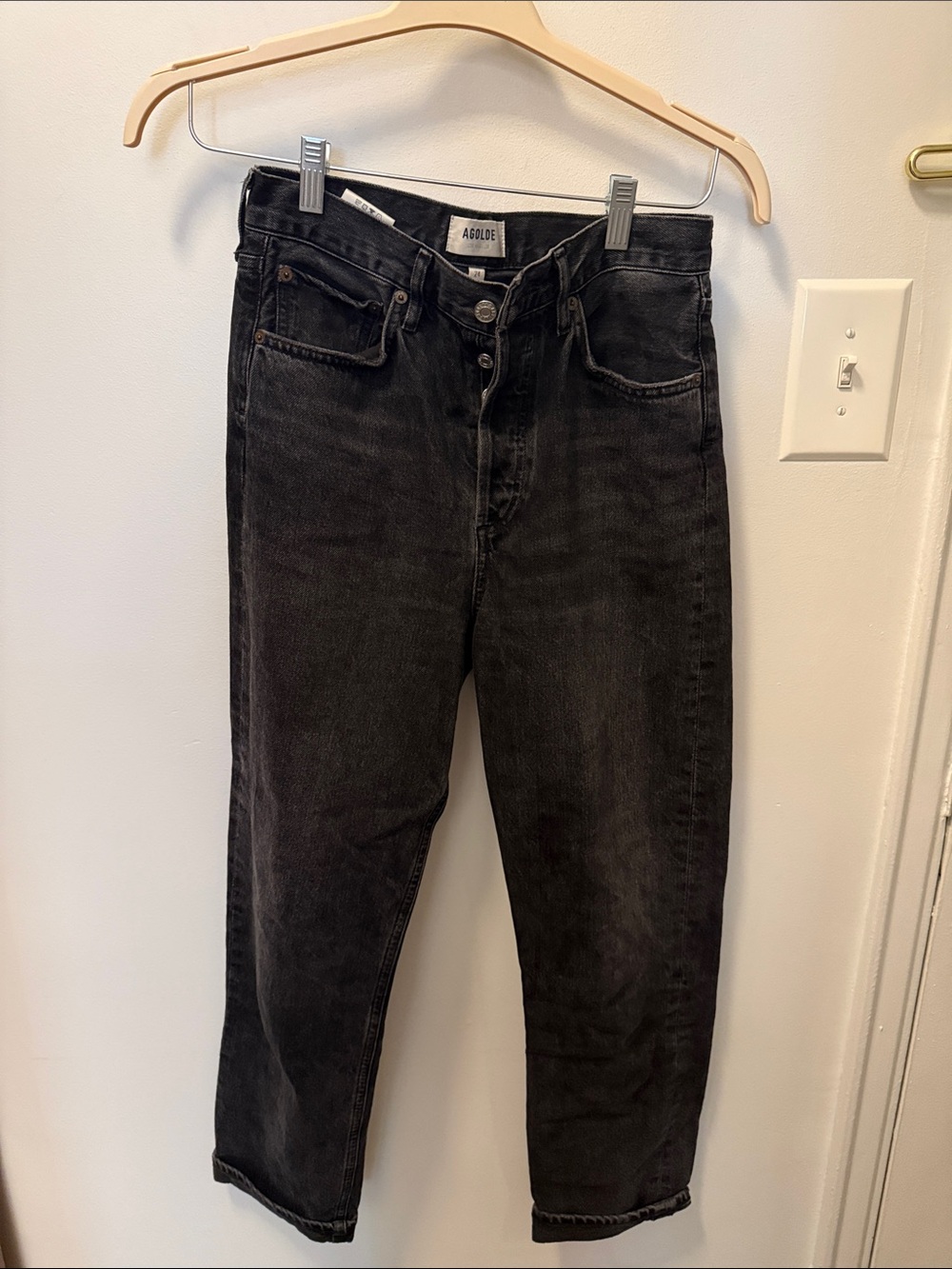 Agolde Black Straight-Leg Jeans